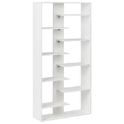 Libreria a 8 ripiani in truciolato bianco stile minimalista