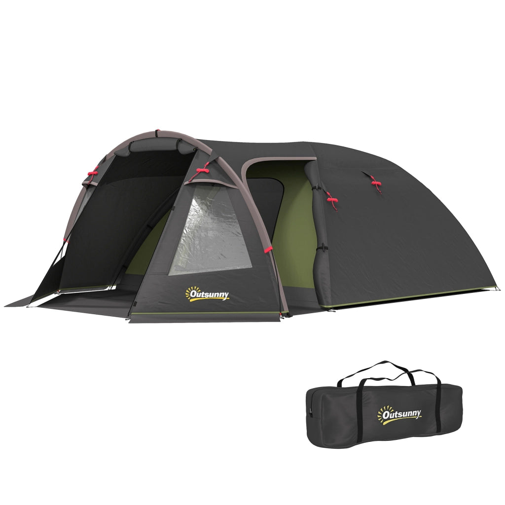 Tenda da campeggio familiare 2-4 persone impermeabile ¨C zephmum ¨C 3.6x2.5x1.3 m nero