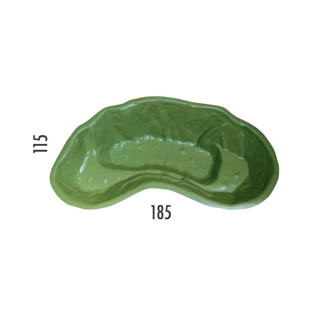 Laghetto Artificiale da Giardino 185x115x36 cm in Polietilene 270 Litri Verde