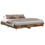 Letto matrimoniale | Letto per adulti | Giroletto senza Materasso Rovere Fumo 180x200 cm in Truciolato