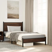 Giroletto senza Materasso-Struttura Letto in Metallo Rovere Marrone 100x200 cm 872429
