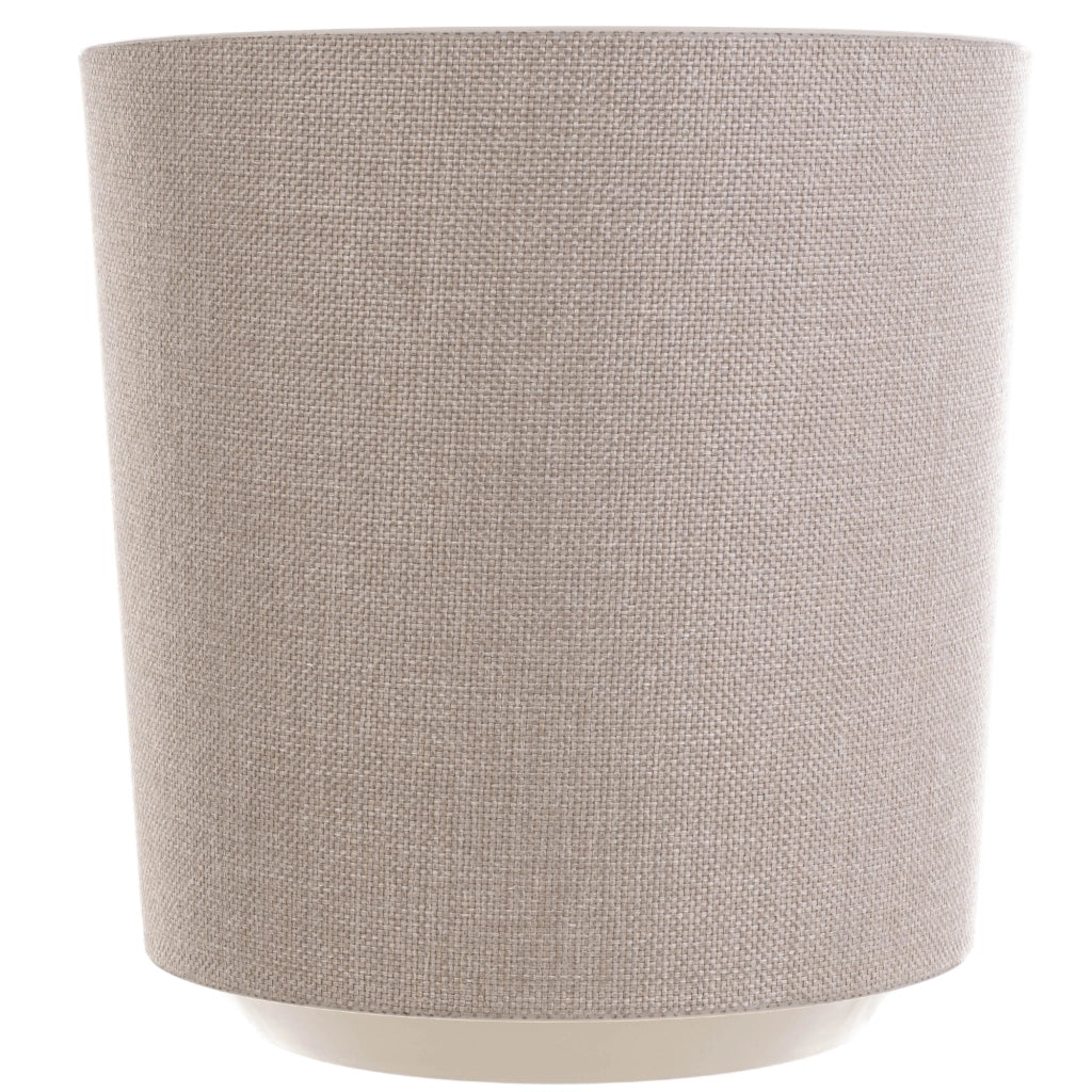 Vaso da fiori KADAX, rotondo, beige, con motivo in tessuto, 19 cm