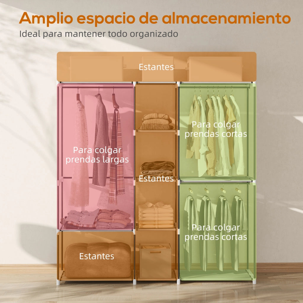 Armadio guardaroba aperto ¨C Xylo ¨C metallo grigio 182x43x185 cm con 8 ripiani e appendiabiti