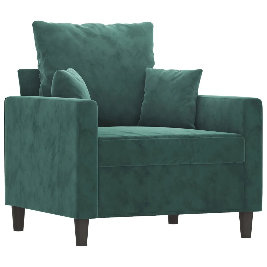 Set di Divani 4 pz con Cuscini Verde scuro in Velluto 3201692