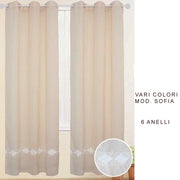 Trade Shop - Tenda Sofia Pannello Singolo 6 Borchie Porta Finestra Cucina Bastone 140x290 Cm -