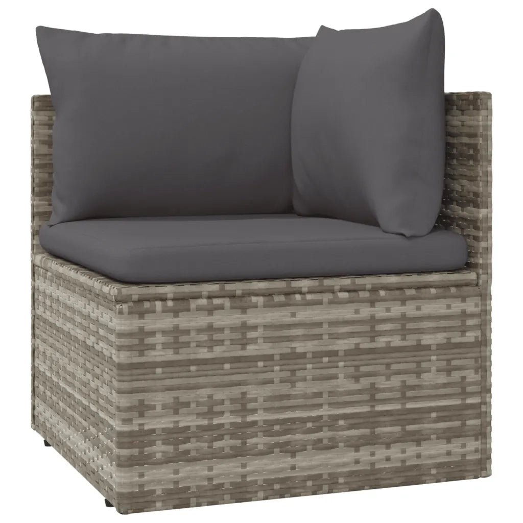 Set Divani da Giardino 5 pz con Cuscini in Polyrattan Grigio 3157316