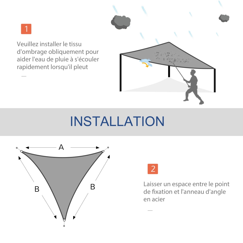 Tenda da sole triangolare ¨C zephmum ¨C 4x4x4 m grigio polyester 160 g/m2