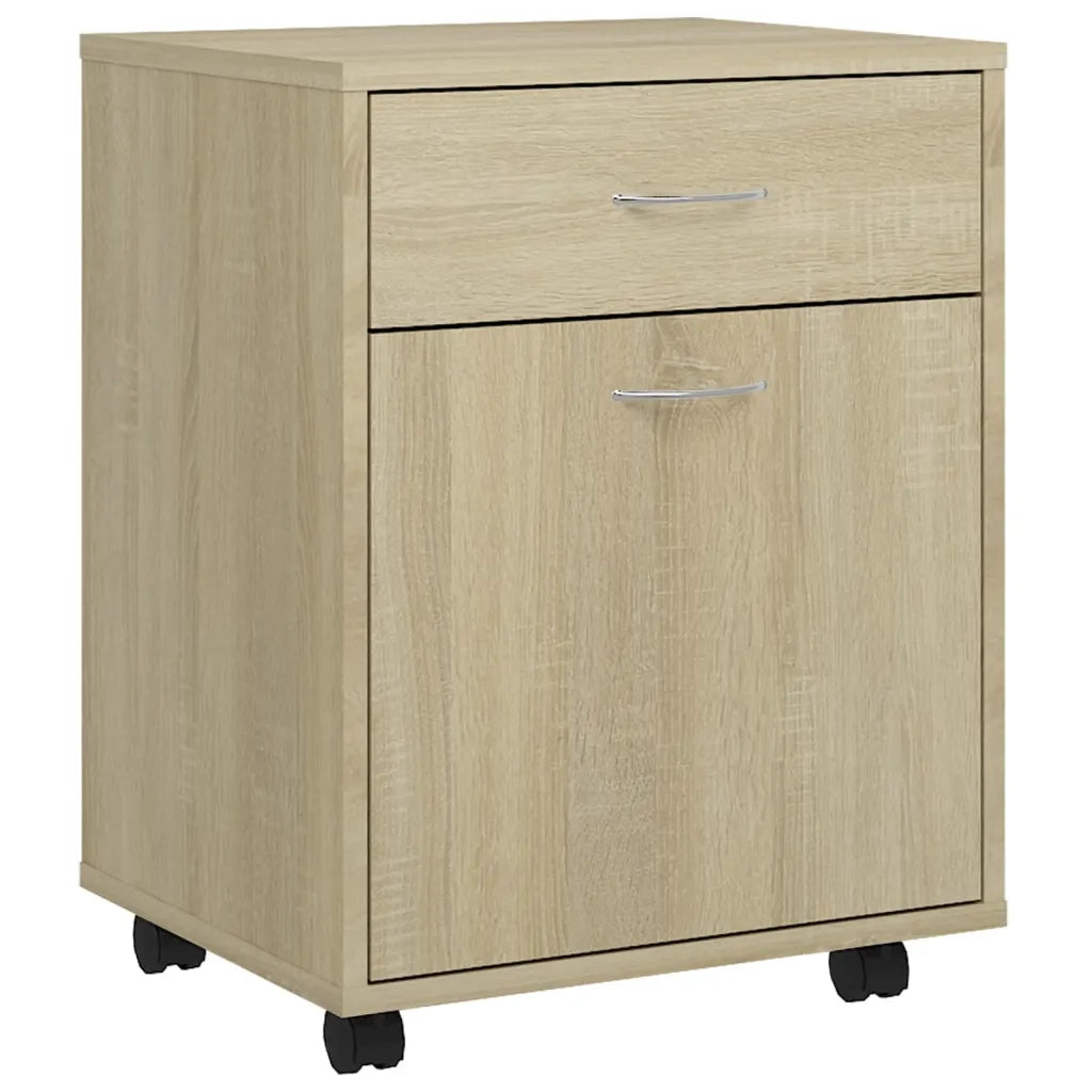 Armadietto con Ruote Rovere Sonoma 45x38x54cm Legno Multistrato 808443