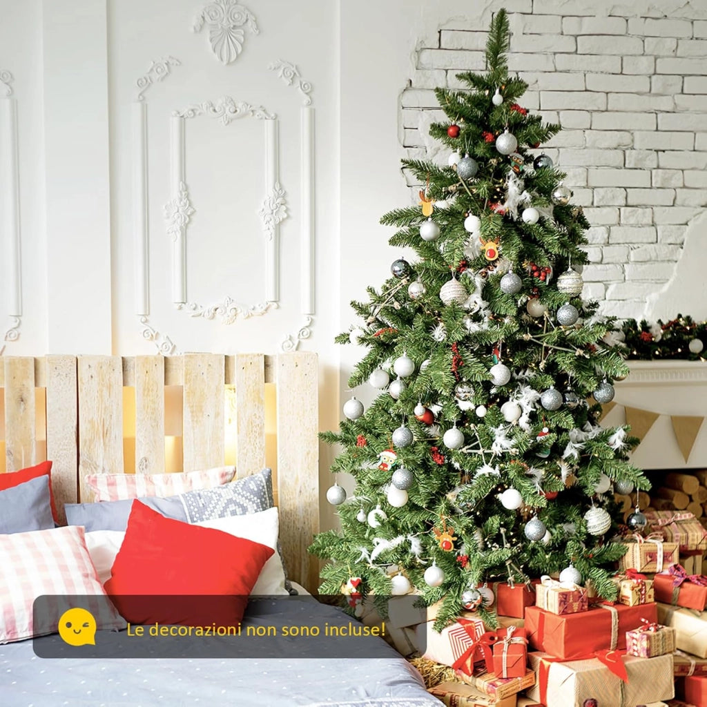 Albero di Natale 180 cm, Albero di Natale Artificiale con 928 Rami Folti, Base in Metallo, Decorazione Natalizia per Casa, Ufficio e Negozio (180 CM)