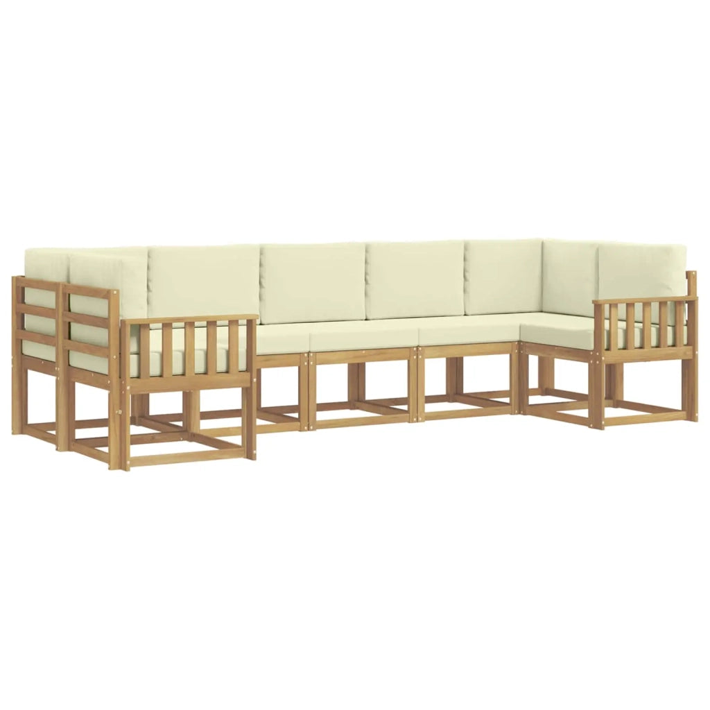 Set di divani da esterno 7 pz Bianco e Crema 3388149
