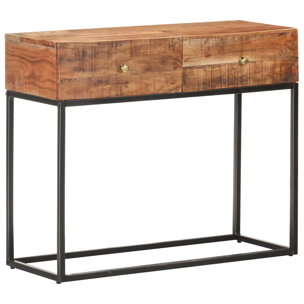 Tavolo Consolle | Tavolo d'Ingresso 90x35x75 cm in Legno Grezzo di Acacia