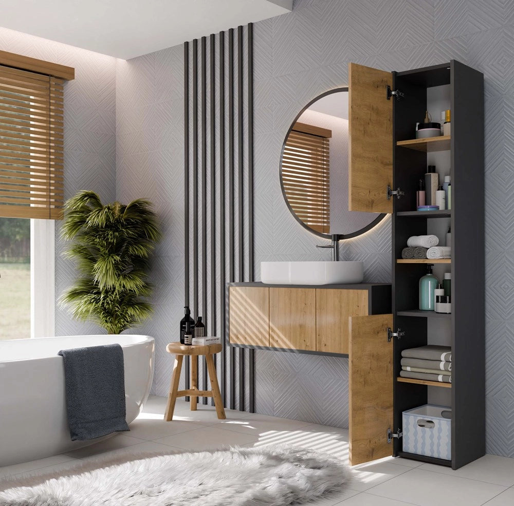 Colonna bagno SARA S30 antracite rovere artisan