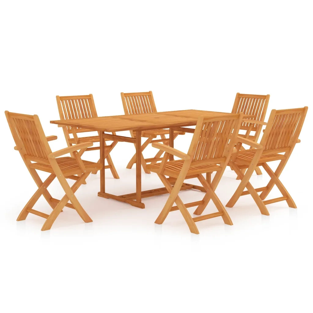 Set da Pranzo da Giardino 7 pz in Legno Massello di Teak cod mxl 74856