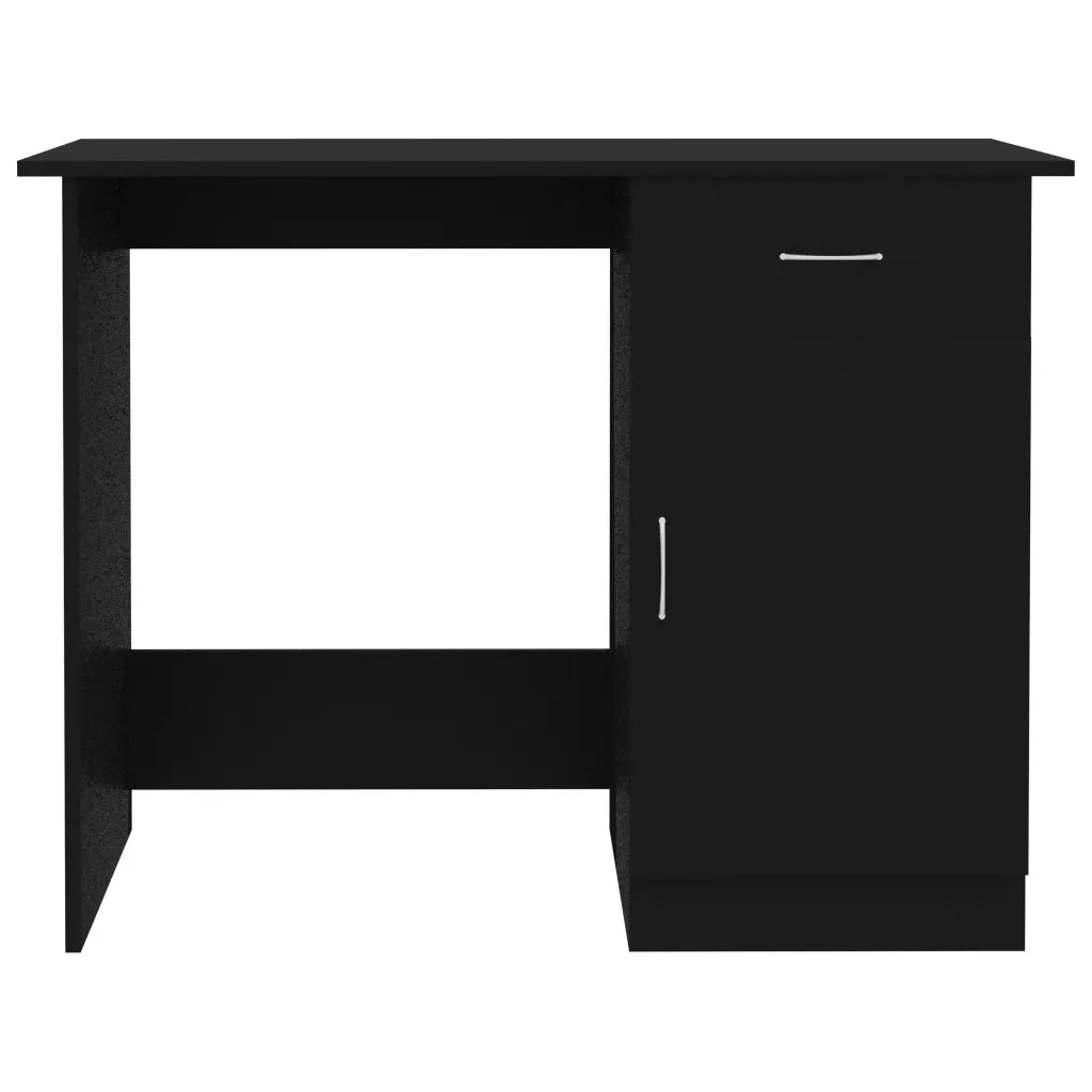 Scrivania | Tavolo da Ufficio Nera 100x50x76 cm in Legno Multistrato