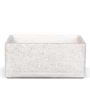 Lavello da Giardino Senza Rubinetto 45x30x20 cm in Cemento e Granulati di Marmo Rodi-TZ Bianco Terrazzo