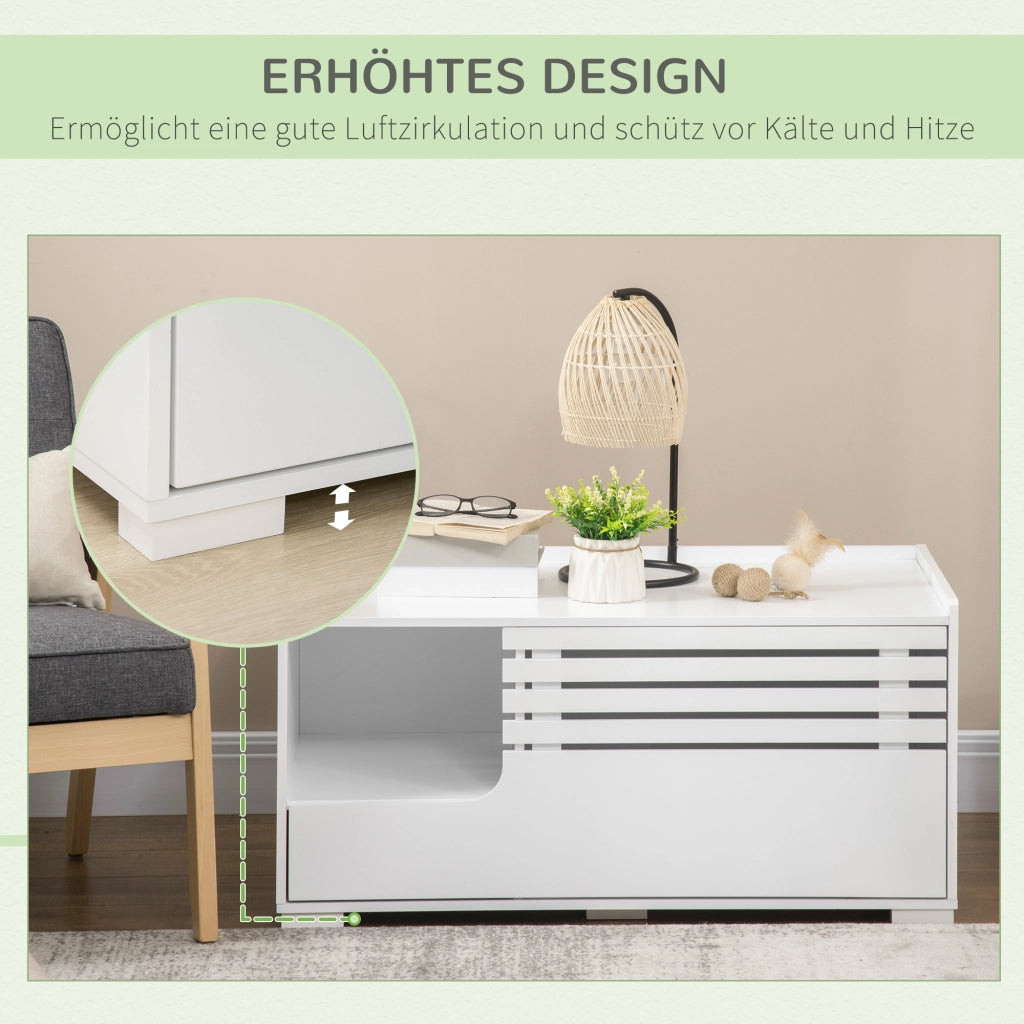 Armadio per gatti con 2 ripiani e porta magnetica ¨C Zephmum ¨C Bianco 60x30x60
