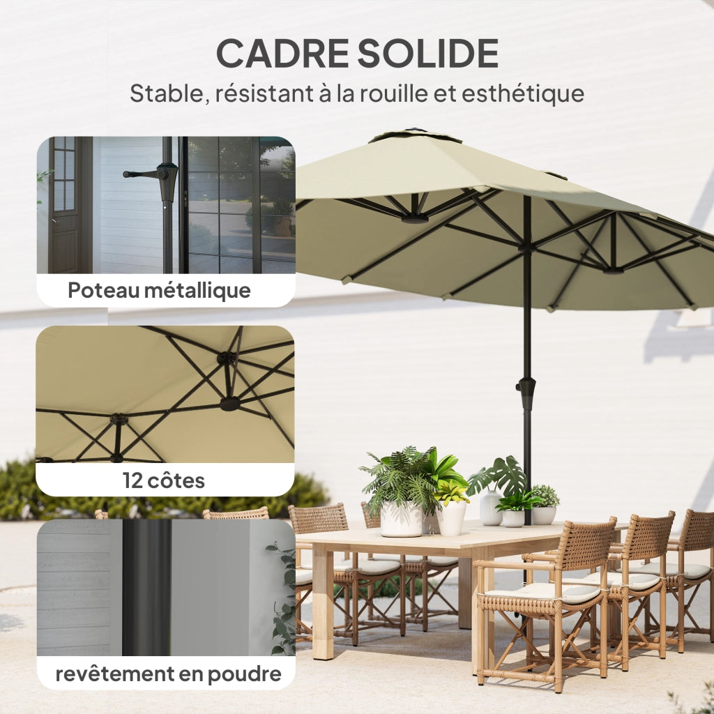 Parasole da giardino esterno rettangolare ¨C zephmum ¨C 400x220x230 cm crema