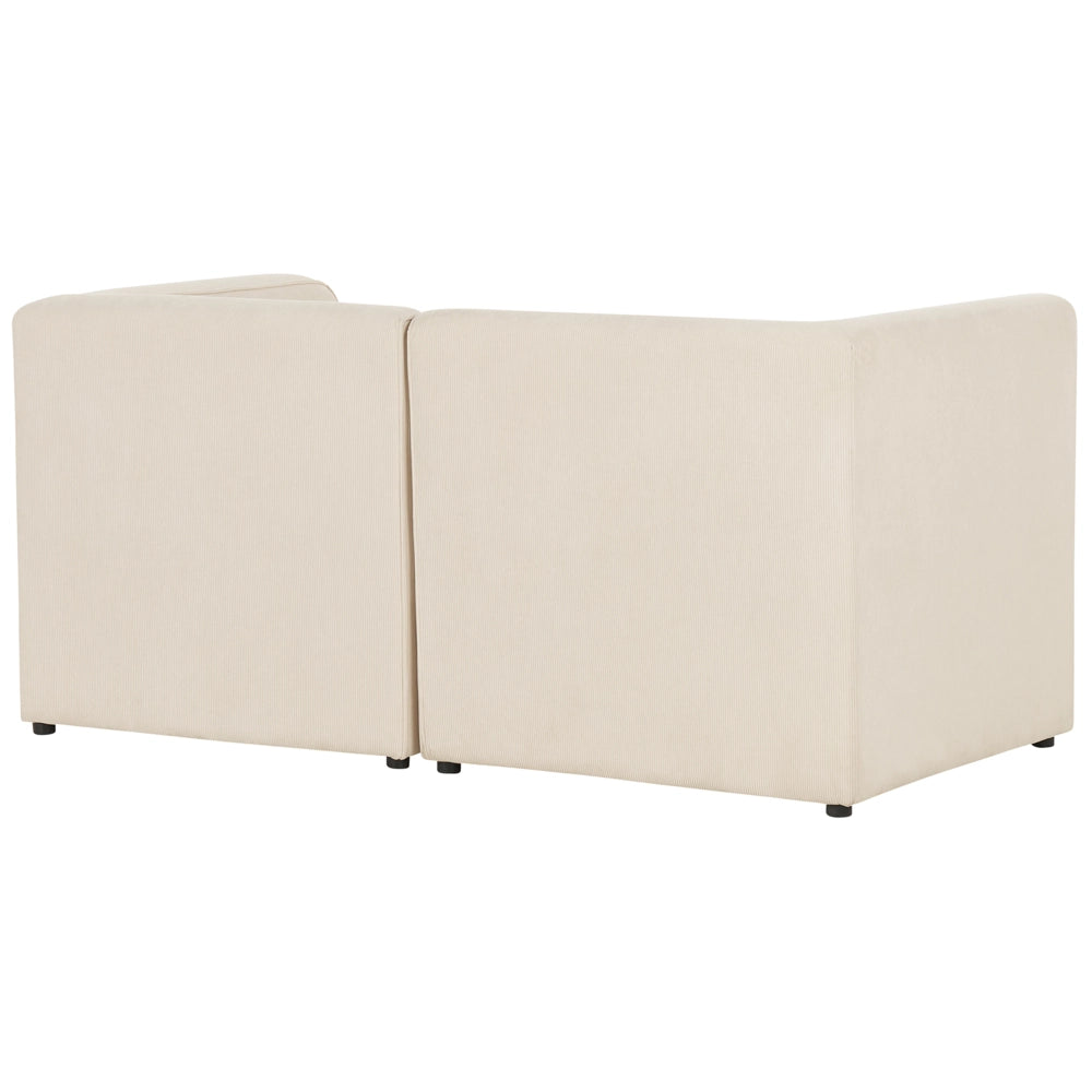 Divano modulare 2 posti in Velluto a coste beige stile classico soggiorno