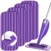 Pannelli di spazzolatura riciclabili, adatti per Swiffer Wet Jet, 4 pezzi, pannelli di sostituzione microfibra, adatti per pulire pavimenti in legno duro, pannelli di spazzolatura umidi e asciutti per 12 pollici di dweil, blu