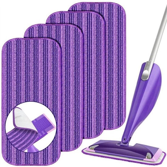 Pannelli di spazzolatura riciclabili, adatti per Swiffer Wet Jet, 4 pezzi, pannelli di sostituzione microfibra, adatti per pulire pavimenti in legno duro, pannelli di spazzolatura umidi e asciutti per 12 pollici di dweil, blu