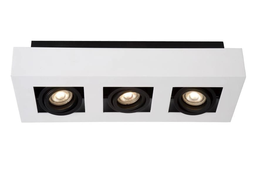 Plafoniera spot Lucide Xirax 3xGU10 dimmerabile bianca