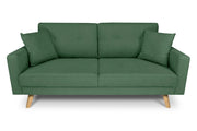Divano 3 posti in tessuto vellutato verde abete piedi in legno - Chloe - DI-CH38FBC-PL