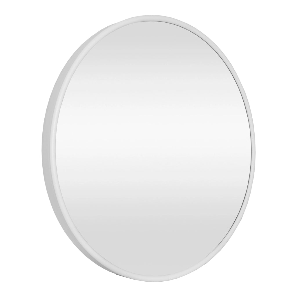 Specchio da Parete Ordona Rotondo Ø 50 cm Bianco opaco [en.casa]