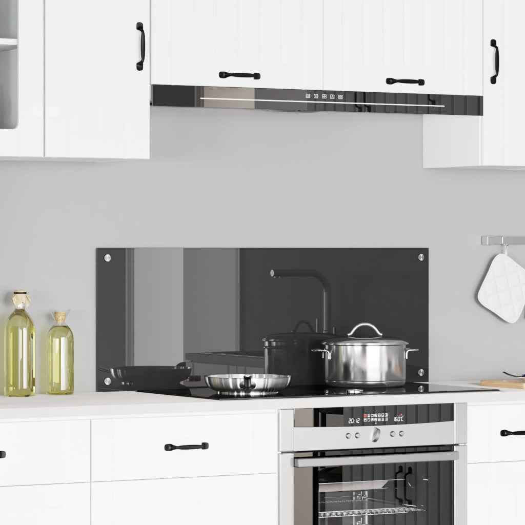 Schienale da cucina  Grigio scuro 110x40x0,6 cm in vetro temperato