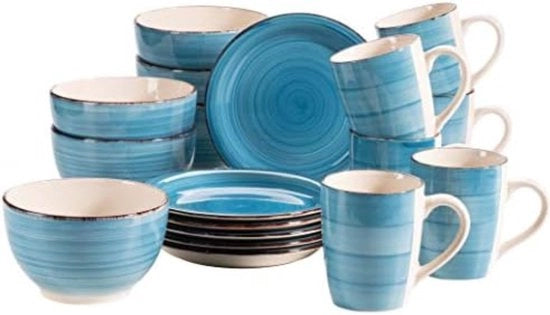 Set di Cucina per 6 Persone - Set di Cucina 6 Persone - Set di Cibi per 6 Persone - Blu