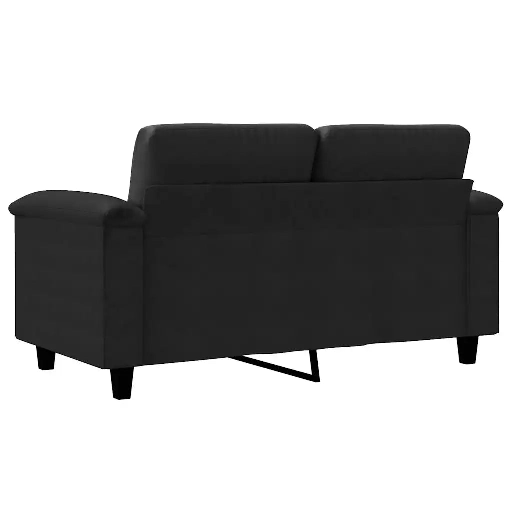 Divano | Divano da soggiorno | Sofa a 2 Posti Nero 120 cm in Tessuto Microfibra