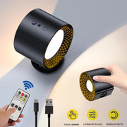 Applique da parete magnetico ricaricabile USB doppio LED 5W CCT dimmerabile lampada lettura orientabile senza fili luce comodino NERO