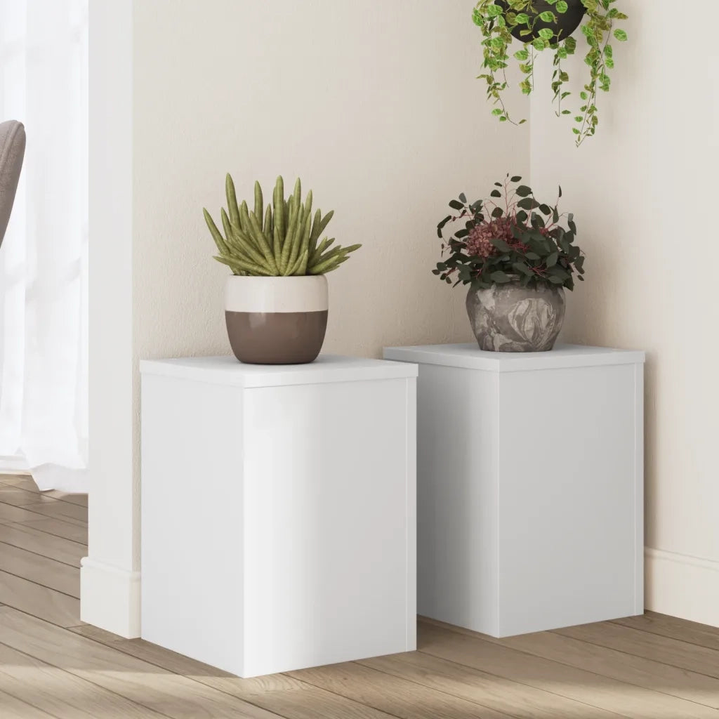 Supporti per piante | Sostegno per piante 2 pz Bianchi 25x25x35 cm Legno Multistrato