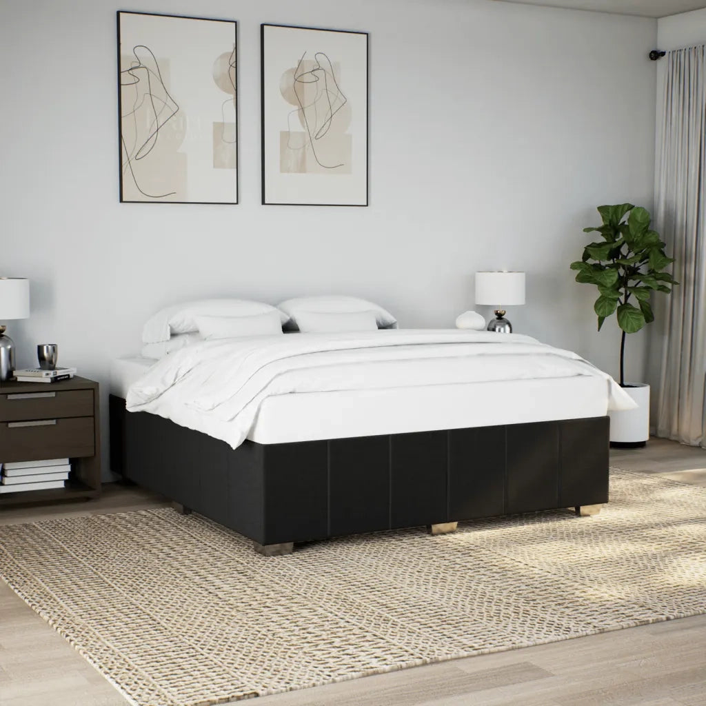 Giroletto senza Materasso Nero 200x200 cm in Tessuto 3284862
