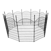 Aron - Recinzione per animali domestici 650x150 cm con cancelletto da giardino esterno in ferro nera