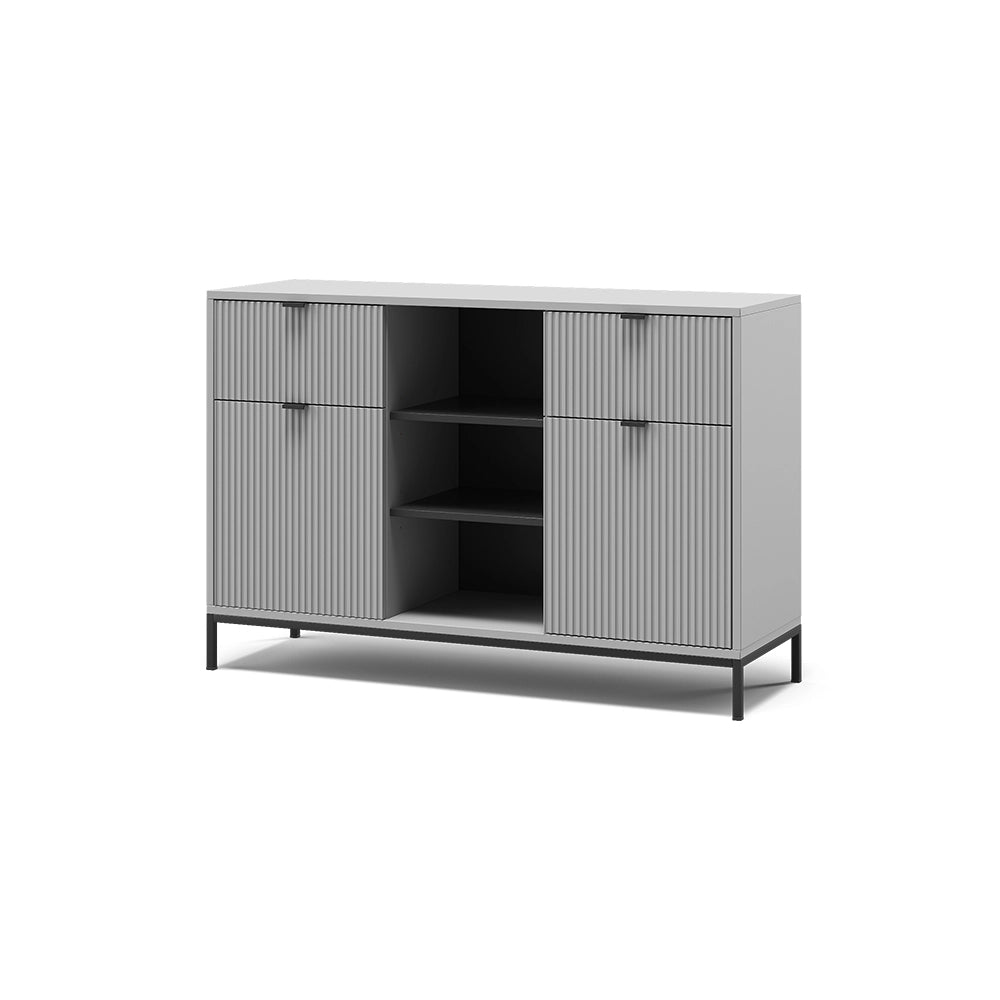 Vicco Cassettiera per camera da letto Grigio 120 x 81.2 cm con 2 cassetti e 2 ante