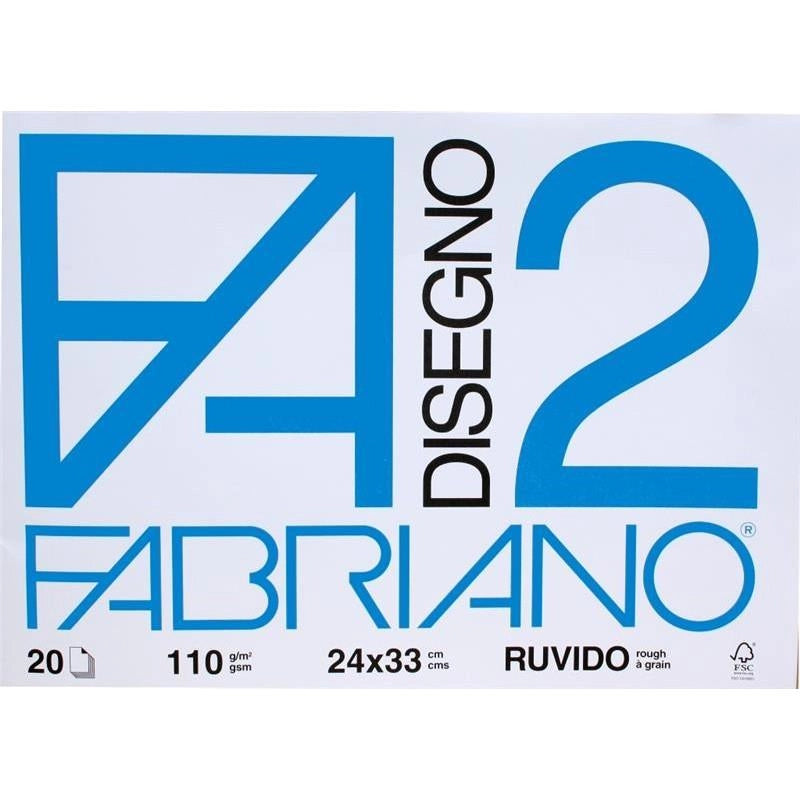 FABRIANO BLOCCO DISEGNO F2 24X33CM RUVIDO 20 FOGLI
