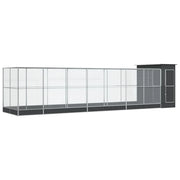 Voliera a gabbia con estensione in argento 830 x 203 x 216 cm acciaio argento 02_0045663