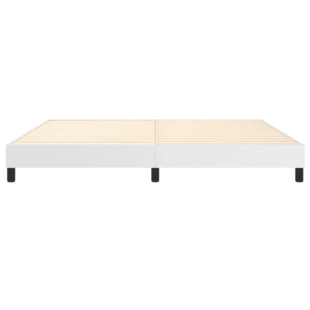 Struttura Letto a Rete a Molle-Giroletto Bianco 200x200 cm in Similpelle 451735