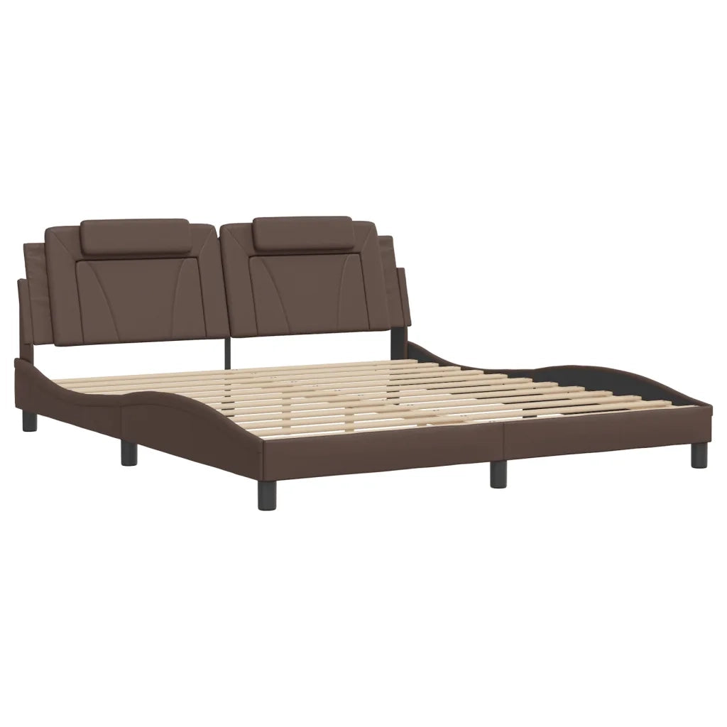 Giroletto Viana con LED senza Materasso Marrone 180x200 cm 3214038