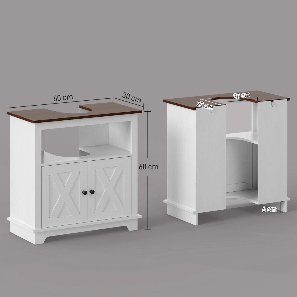 Mobile sottolavabo bagno ¨C zephmum ¨C bianco 60x30x60 cm