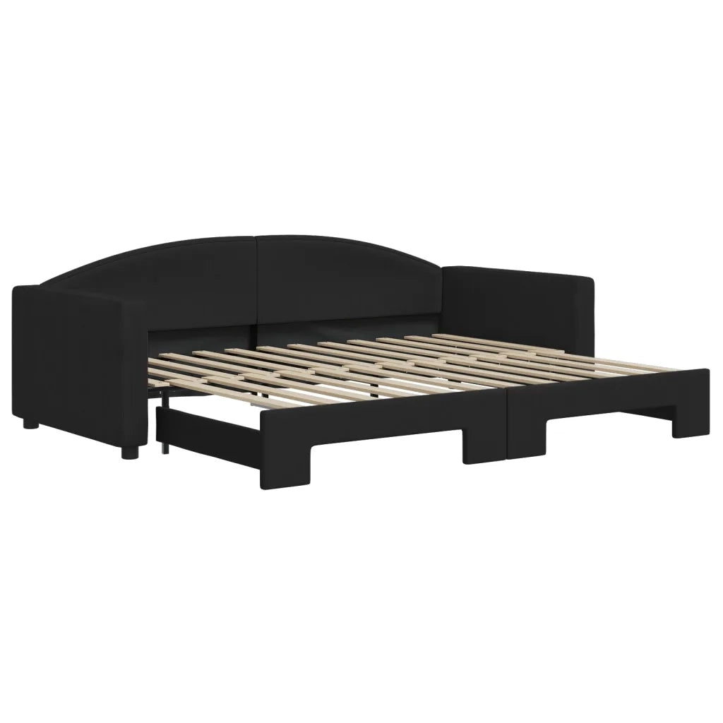 Divano Letto con Letto Estraibile Nero 90x200 cm in Tessuto 3197190