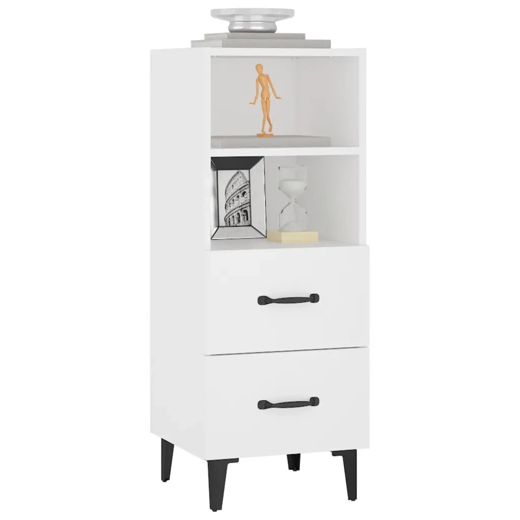 Credenza Bianca 34,5x34x90 cm in Legno Multistrato cod mxl 37518