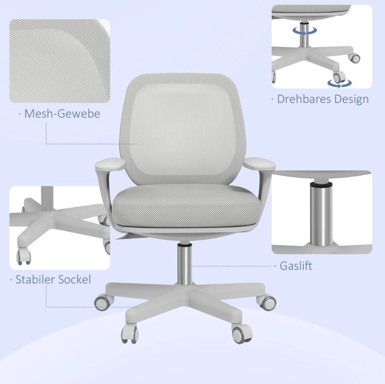 Sedia da ufficio ergonomica girevole grigia