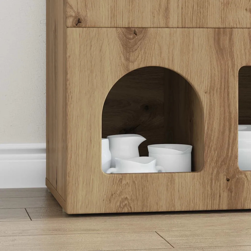 Credenza-Buffet-Armadio da cucina Rovere artigianale 80.5 x 35 x 59 cm Legno multistrato