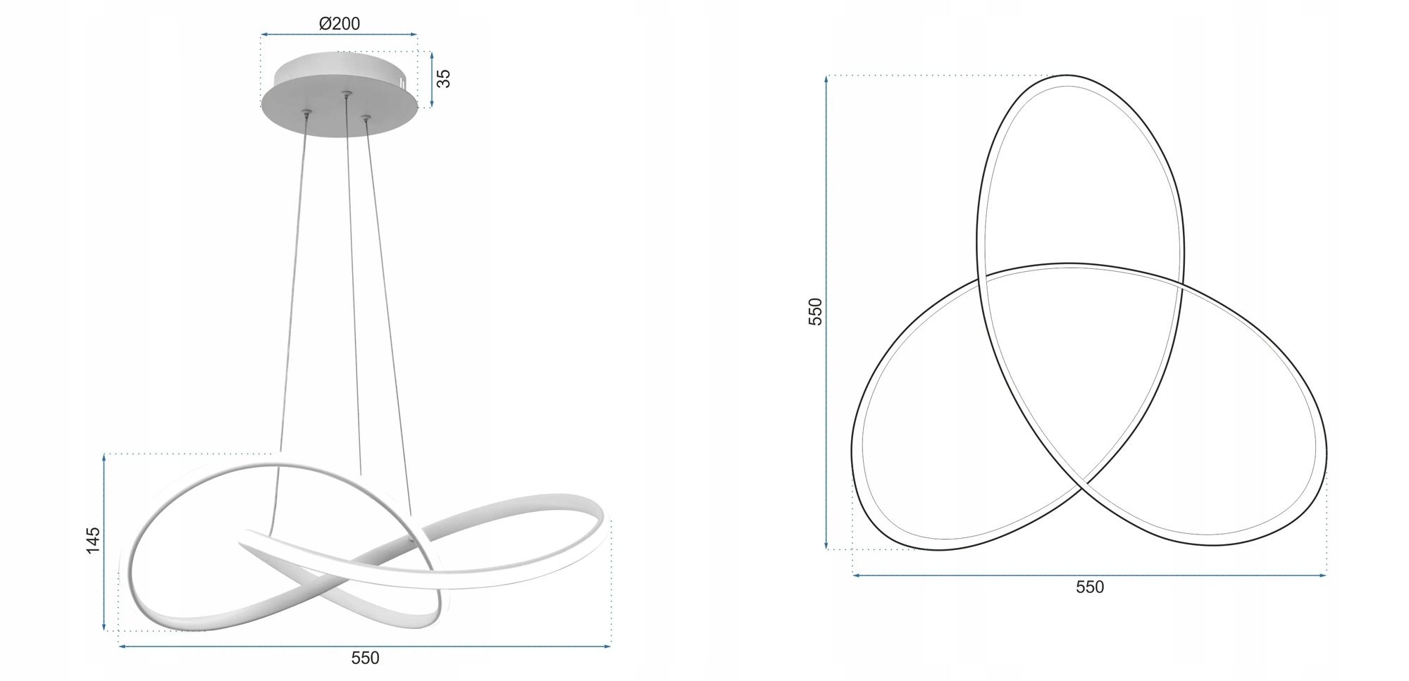Lampada Da Soffitto Pensile Ring Moderno Led+telecomando App393-cp Cromo
