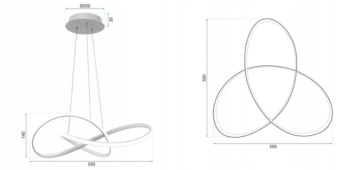 Lampada Da Soffitto Pensile Ring Moderno Led+telecomando App393-cp Cromo