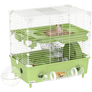 Gabbia per criceti a 2 livelli con ruota ¨C Minimal ¨C 44.5x28x44cm verde