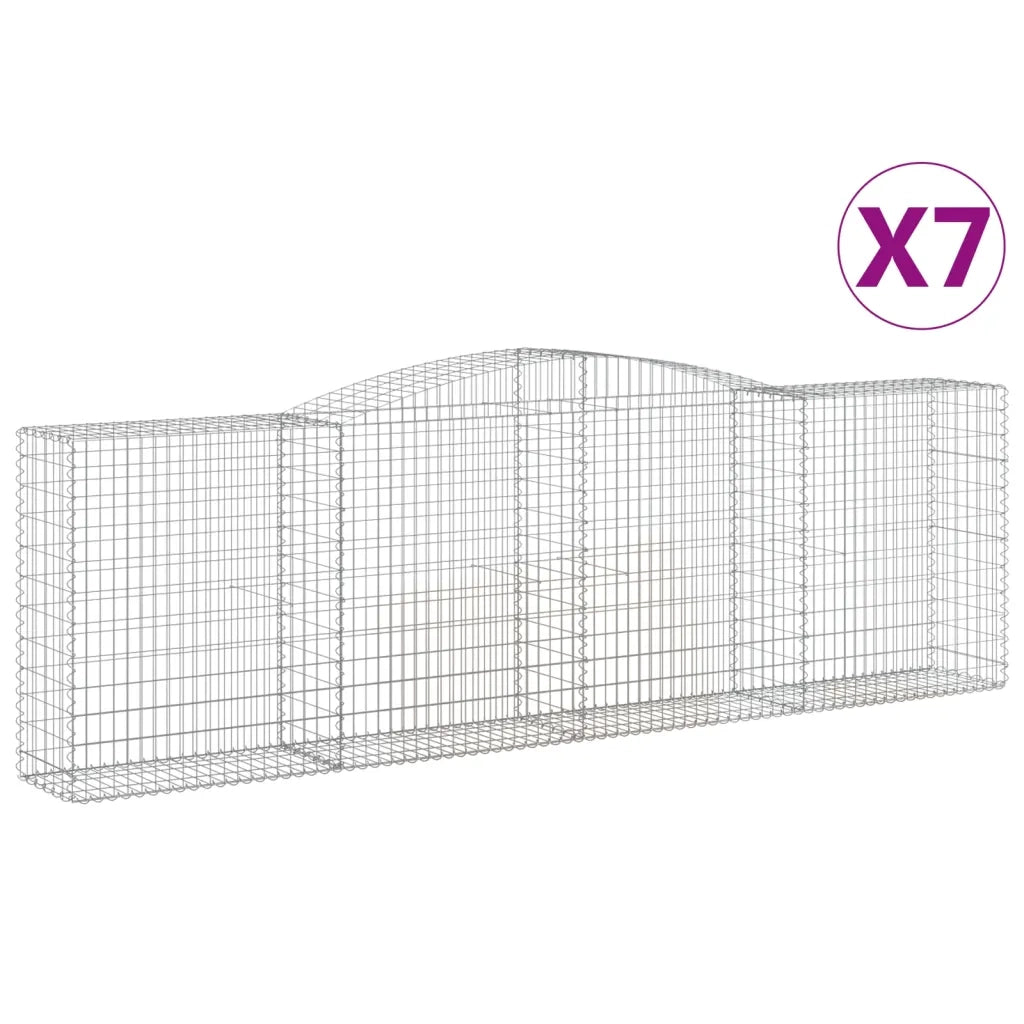 Cesti Gabbioni ad Arco 7 pz 400x50x120/140 cm Ferro Zincatocod mxl 76199