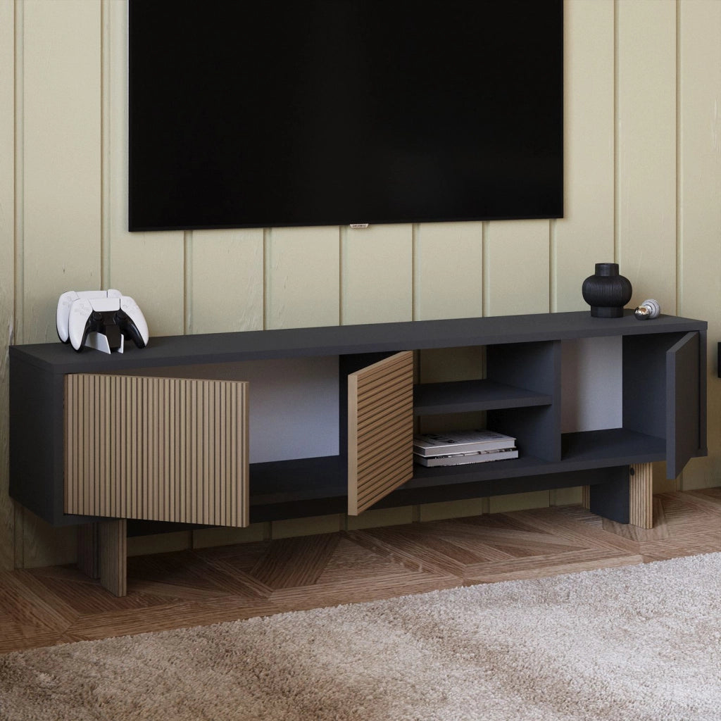 Porta TV in legno "Ravello" - 150 x 30 x 45 cm - Marrone