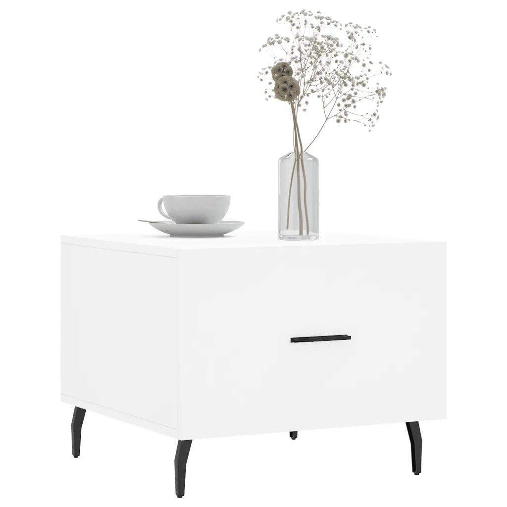 Tavolino da salotto | Tavolino da caff¨¨ | Tavolino da Soggiorno Bianco 50x50x40 cm in Legno Multistrato